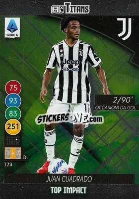 Figurina Juan Cuadrado - Calciatori 2021-2022. Adrenalyn XL TITANS - Panini