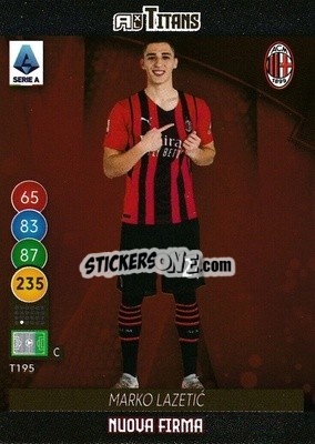 Sticker Marko Lazetic - Calciatori 2021-2022. Adrenalyn XL TITANS - Panini