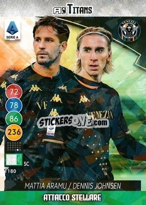 Sticker Mattia Aramu / Dennis Johnsen - Calciatori 2021-2022. Adrenalyn XL TITANS - Panini