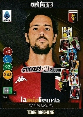 Sticker Mattia Destro - Calciatori 2021-2022. Adrenalyn XL TITANS n. T47 - Panini
