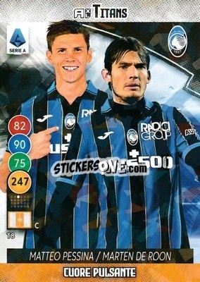 Sticker Matteo Pessina / Marten De Roon - Calciatori 2021-2022. Adrenalyn XL TITANS n. T8 - Panini