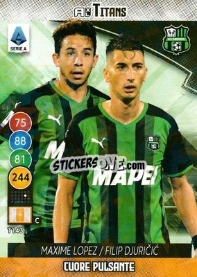 Sticker Maxime Lopez / Filip Djuricic - Calciatori 2021-2022. Adrenalyn XL TITANS n. T143 - Panini