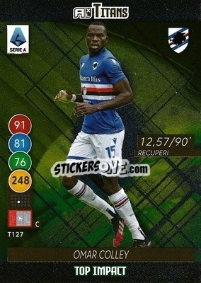 Figurina Omar Colley - Calciatori 2021-2022. Adrenalyn XL TITANS - Panini