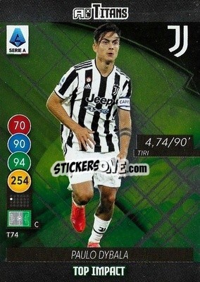 Sticker Paulo Dybala - Calciatori 2021-2022. Adrenalyn XL TITANS n. T74 - Panini