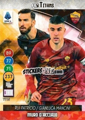 Sticker Rui Patricio / Gianluca Mancini - Calciatori 2021-2022. Adrenalyn XL TITANS n. T115 - Panini