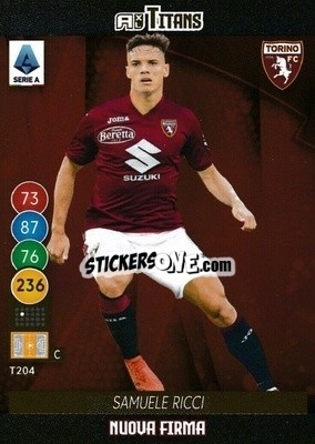 Figurina Samuele Ricci - Calciatori 2021-2022. Adrenalyn XL TITANS - Panini