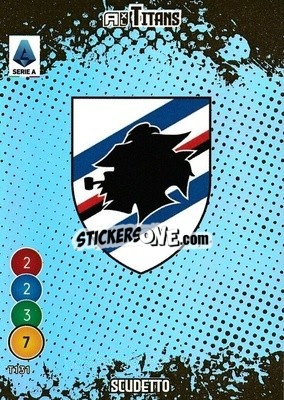 Sticker Scudetto Sampdoria - Calciatori 2021-2022. Adrenalyn XL TITANS n. T131 - Panini