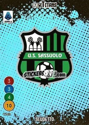 Sticker Scudetto Sassuolo - Calciatori 2021-2022. Adrenalyn XL TITANS n. T140 - Panini