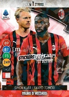 Sticker Simon Kjaer / Fikayo Tomori - Calciatori 2021-2022. Adrenalyn XL TITANS n. T97 - Panini