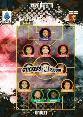 Sticker Squadra Genoa - Calciatori 2021-2022. Adrenalyn XL TITANS n. T51 - Panini