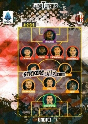Sticker Squadra Milan - Calciatori 2021-2022. Adrenalyn XL TITANS - Panini