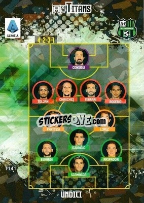 Figurina Squadra Sassuolo - Calciatori 2021-2022. Adrenalyn XL TITANS - Panini