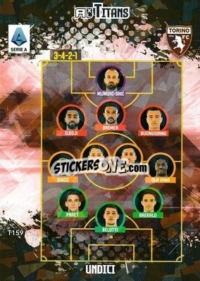 Sticker Squadra Torino - Calciatori 2021-2022. Adrenalyn XL TITANS - Panini