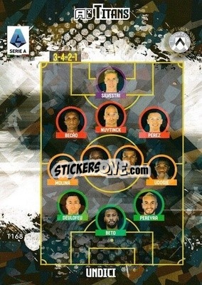 Sticker Squadra Udinese - Calciatori 2021-2022. Adrenalyn XL TITANS - Panini
