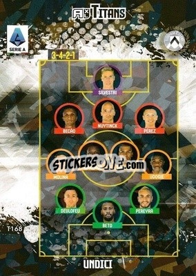 Sticker Squadra Udinese - Calciatori 2021-2022. Adrenalyn XL TITANS n. T168 - Panini