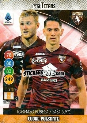 Sticker Tommaso Pobega / Sasà Lukic - Calciatori 2021-2022. Adrenalyn XL TITANS - Panini