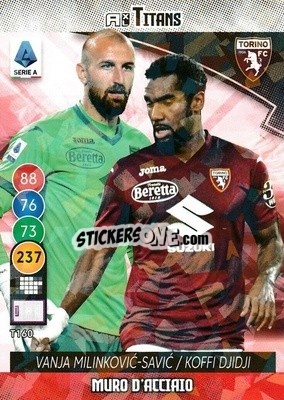 Sticker Vanja Milinkovic-Savic / Koffi Djidji - Calciatori 2021-2022. Adrenalyn XL TITANS - Panini