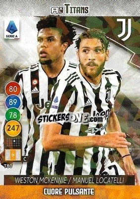 Figurina Weston McKennie / Manuel Locatelli - Calciatori 2021-2022. Adrenalyn XL TITANS - Panini