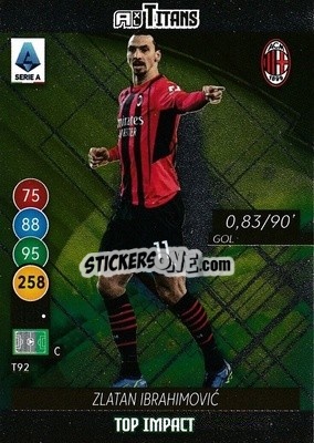 Sticker Zalatan Ibrahimovic - Calciatori 2021-2022. Adrenalyn XL TITANS - Panini