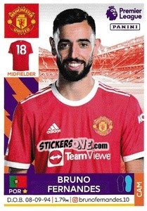 Sticker Bruno Fernandes - Premier League Inglese 2021-2022 - Panini