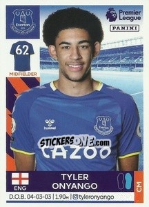 Cromo Tyler Onyango (Everton) - Premier League Inglese 2021-2022 - Panini