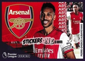 Sticker Arsenal - Pierre-Emerick Aubameyang - Premier League Inglese 2021-2022 n. 3 - Panini
