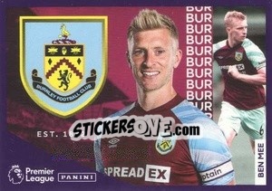 Cromo Burnley - Ben Mee - Premier League Inglese 2021-2022 - Panini