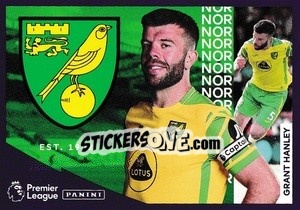 Figurina Norwich City - Grant Hanley - Premier League Inglese 2021-2022 - Panini