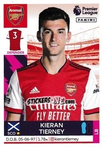 Figurina Kieran Tierney - Premier League Inglese 2021-2022 - Panini