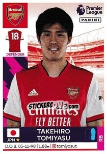 Cromo Takehiro Tomiyasu - Premier League Inglese 2021-2022 - Panini