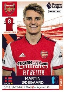 Sticker Martin Odegaard - Premier League Inglese 2021-2022 n. 38 - Panini