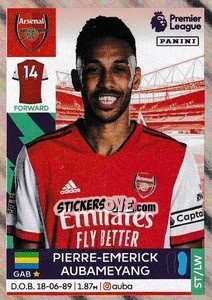 Sticker Pierre-Emerick Aubameyang - Premier League Inglese 2021-2022 n. 44 - Panini
