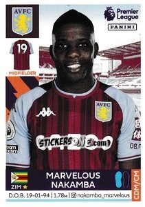Cromo Marvelous Nakamba - Premier League Inglese 2021-2022 n. 67 - Panini