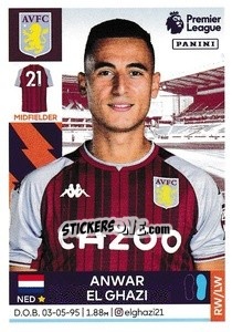Sticker Anwar El Ghazi - Premier League Inglese 2021-2022 - Panini