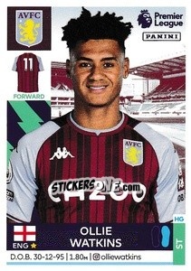 Figurina Ollie Watkins - Premier League Inglese 2021-2022 - Panini