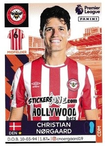 Sticker Christian Nørgaard - Premier League Inglese 2021-2022 n. 92 - Panini