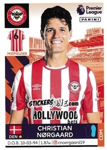 Sticker Christian Nørgaard - Premier League Inglese 2021-2022 - Panini