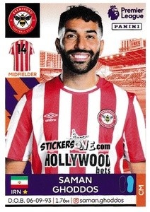 Sticker Saman Ghoddos - Premier League Inglese 2021-2022 - Panini