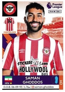 Sticker Saman Ghoddos - Premier League Inglese 2021-2022 n. 97 - Panini