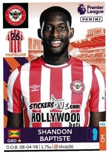 Cromo Shandon Baptiste - Premier League Inglese 2021-2022 - Panini