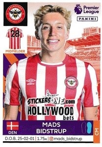 Sticker Mads Bidstrup - Premier League Inglese 2021-2022 n. 101 - Panini