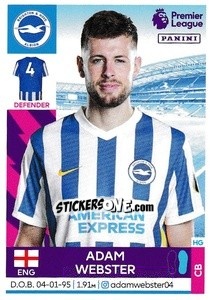 Sticker Adam Webster - Premier League Inglese 2021-2022 n. 115 - Panini