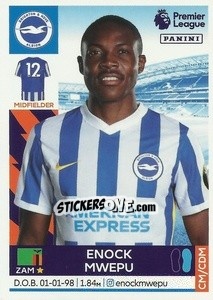 Sticker Enock Mwepu - Premier League Inglese 2021-2022 - Panini