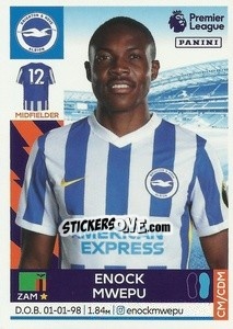 Cromo Enock Mwepu - Premier League Inglese 2021-2022 - Panini