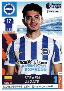 Figurina Steven Alzate - Premier League Inglese 2021-2022 - Panini