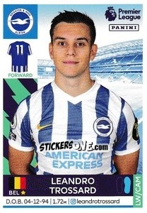 Figurina Leandro Trossard - Premier League Inglese 2021-2022 - Panini