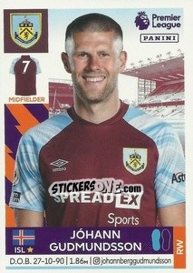 Sticker Jóhann Guðmundsson - Premier League Inglese 2021-2022 n. 153 - Panini
