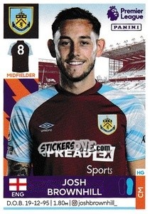 Sticker Josh Brownhill - Premier League Inglese 2021-2022 n. 154 - Panini