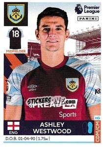Sticker Ashley Westwood - Premier League Inglese 2021-2022 n. 157 - Panini