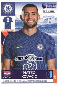 Sticker Mateo Kovačić - Premier League Inglese 2021-2022 - Panini